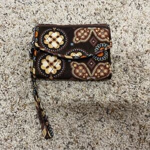 Vera Bradley wristlet wallet Canyon brown boho floral cottage core